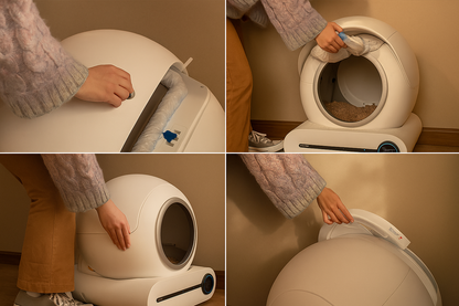 Bac à litière intelligent pour chat – Litière automatique autonettoyante électrique, toilette auto-nettoyante pour chats